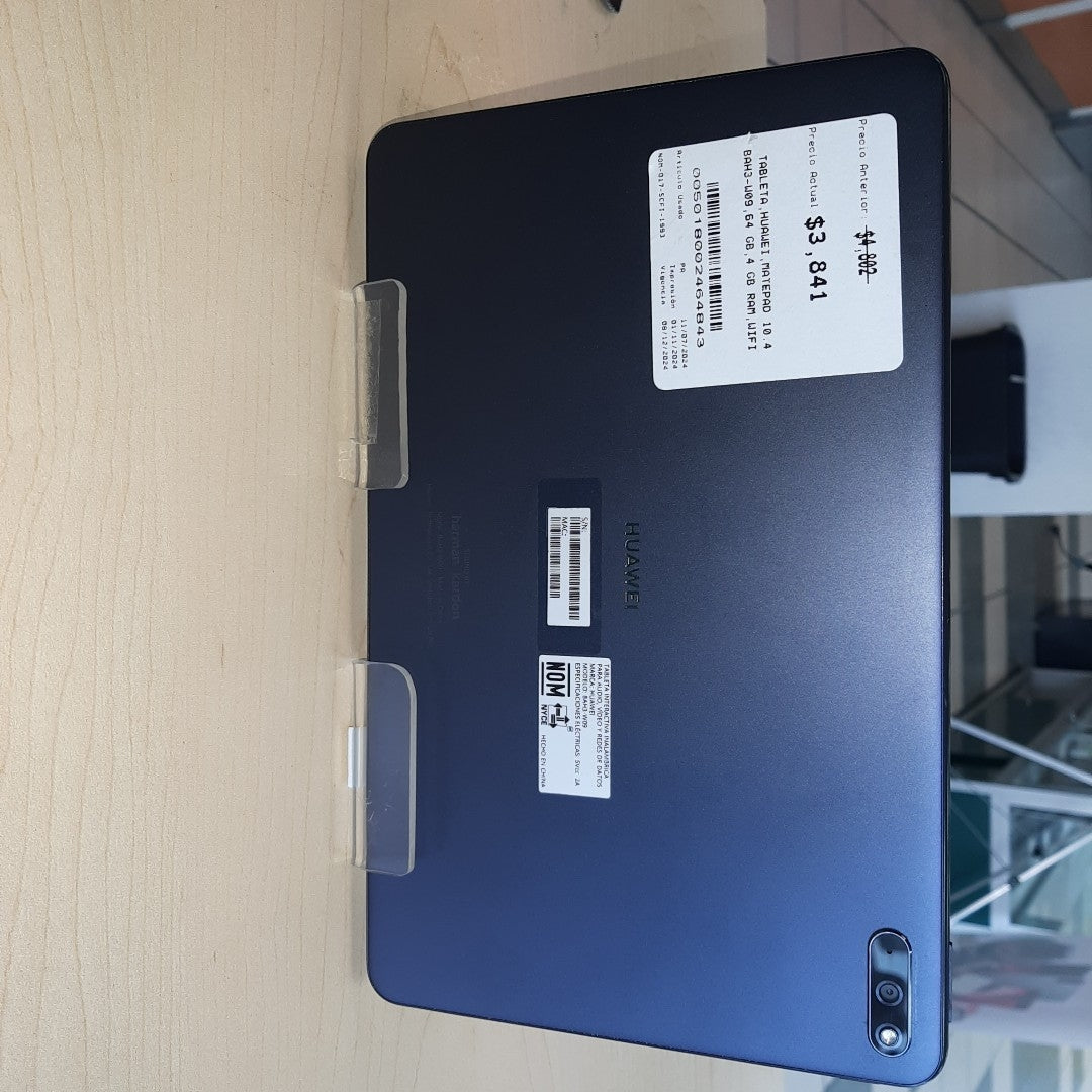 TABLETA HUAWEI MATEPAD 10.4 BAH3-W09 64 GB 4 GB RAM (SEMINUEVO)