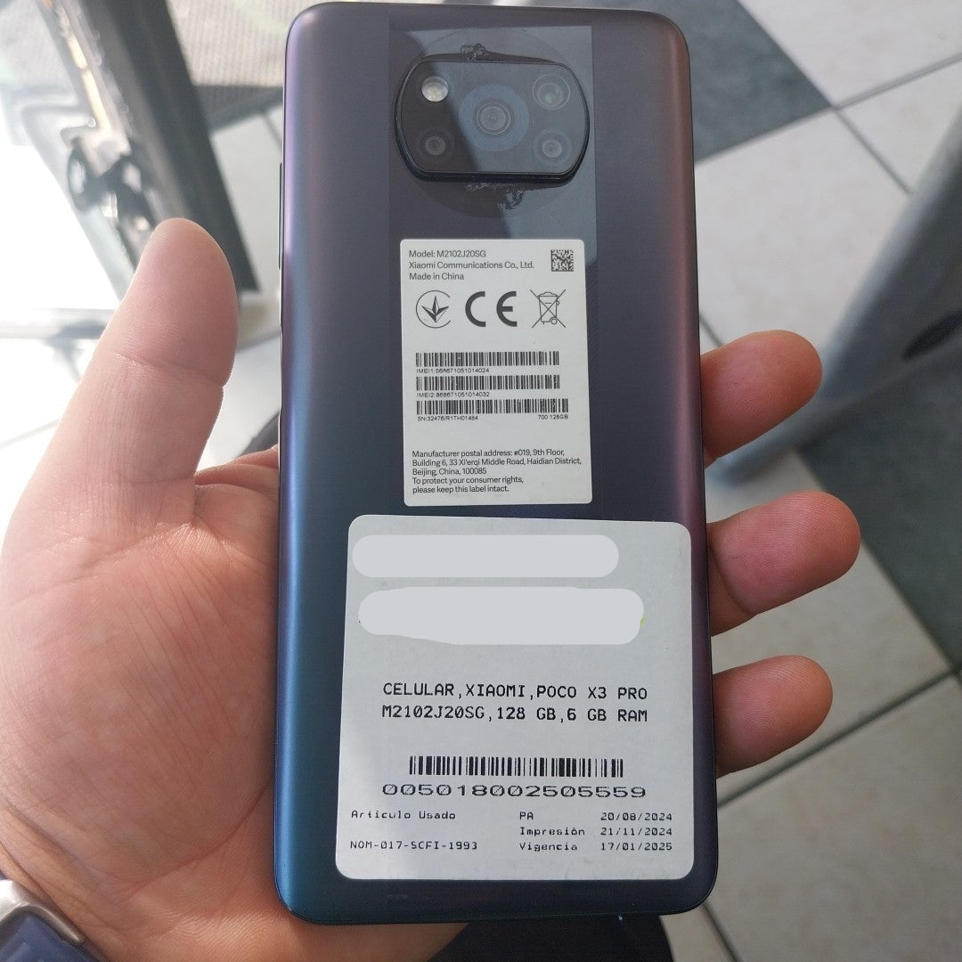 CELULAR XIAOMI POCO X3 PRO M2102J20SG 128 GB 6 GB RAM SEMINUEVO celular-xiaomi-poco-x3-pro-m2102j20sg-128-gb-6-gb-ram-seminuevo