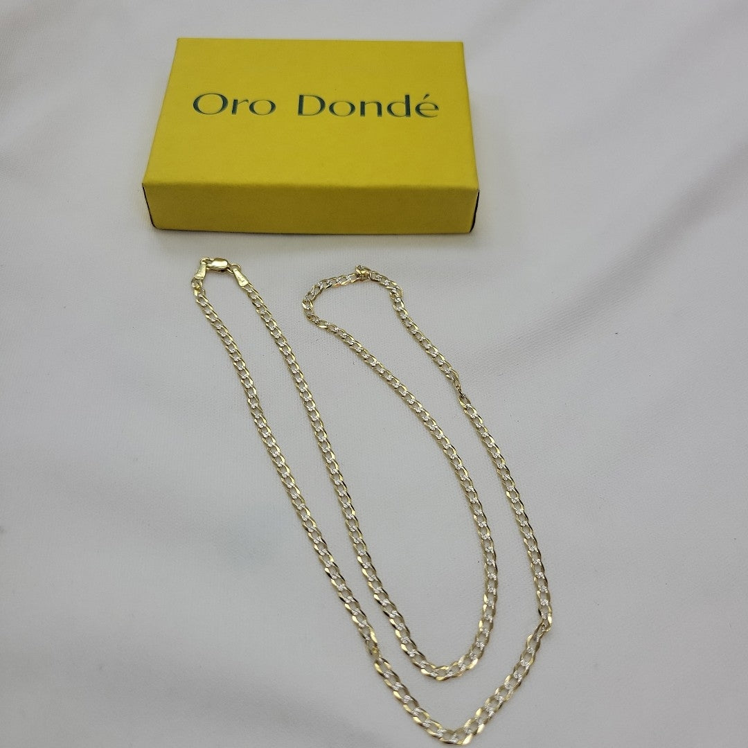 CADENAS BARBADA DIAMANTADA ORO 14K 4.4 (NUEVO)