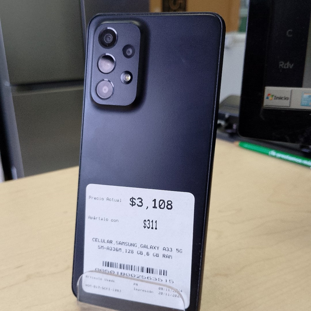 CELULAR SAMSUNG GALAXY A33 5G SM-A336M 128 GB 6 GB RAM (SEMINUEVO)