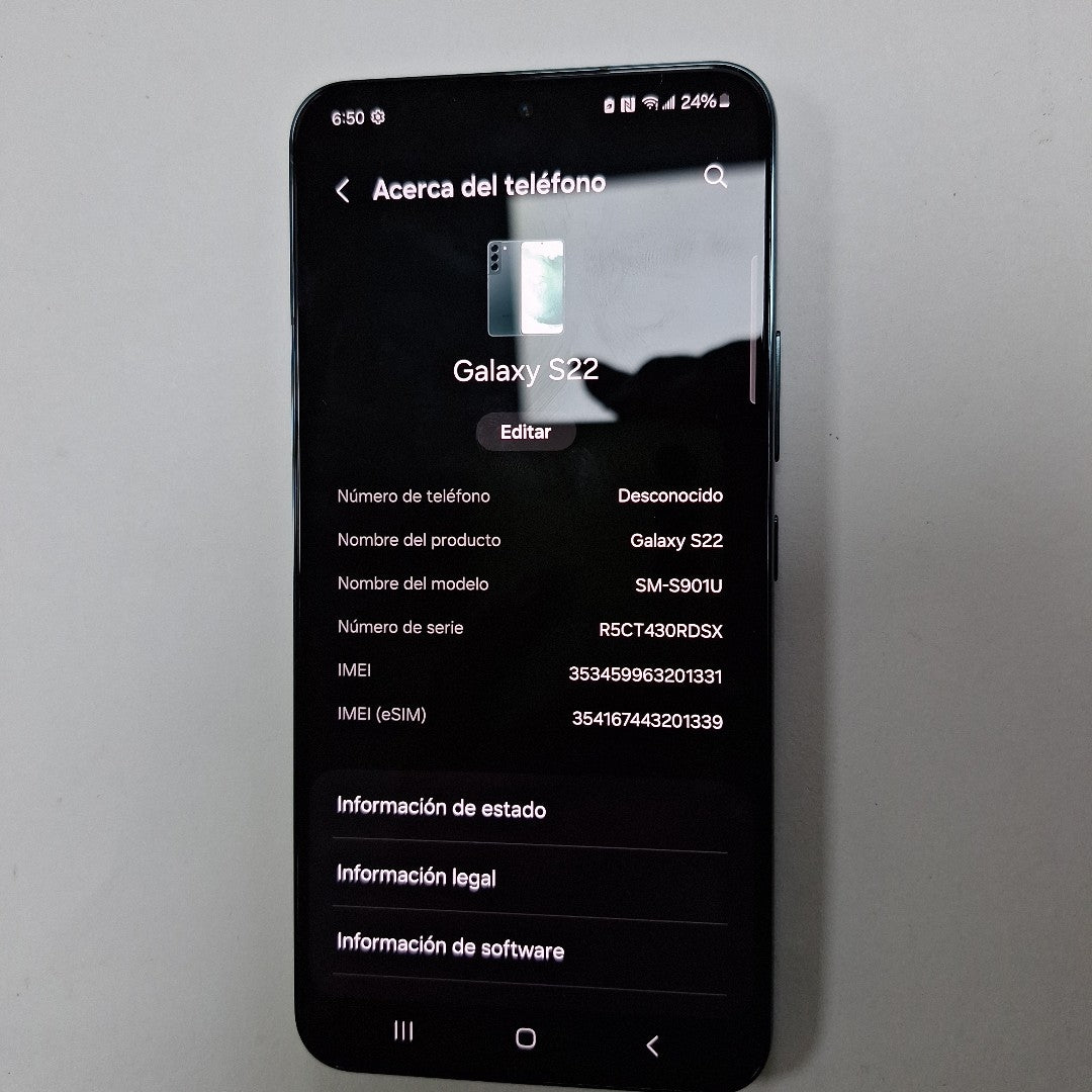 CELULAR SAMSUNG GALAXY S22 SM-S901U 128 GB 8 GB RAM (SEMINUEVO)