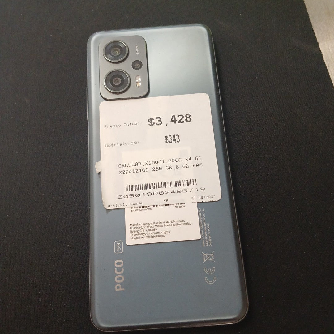 CELULAR XIAOMI POCO X4 GT 22041216G 256 GB 8 GB RAM (SEMINUEVO ...