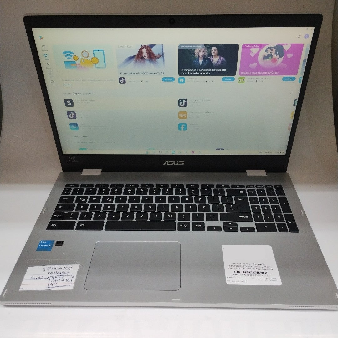LAPTOP ASUS CHROMEBOOK CX1500CKA-CEL8G128-C2 (2023) 128 GB 8 GB RAM (SEMINUEVO)