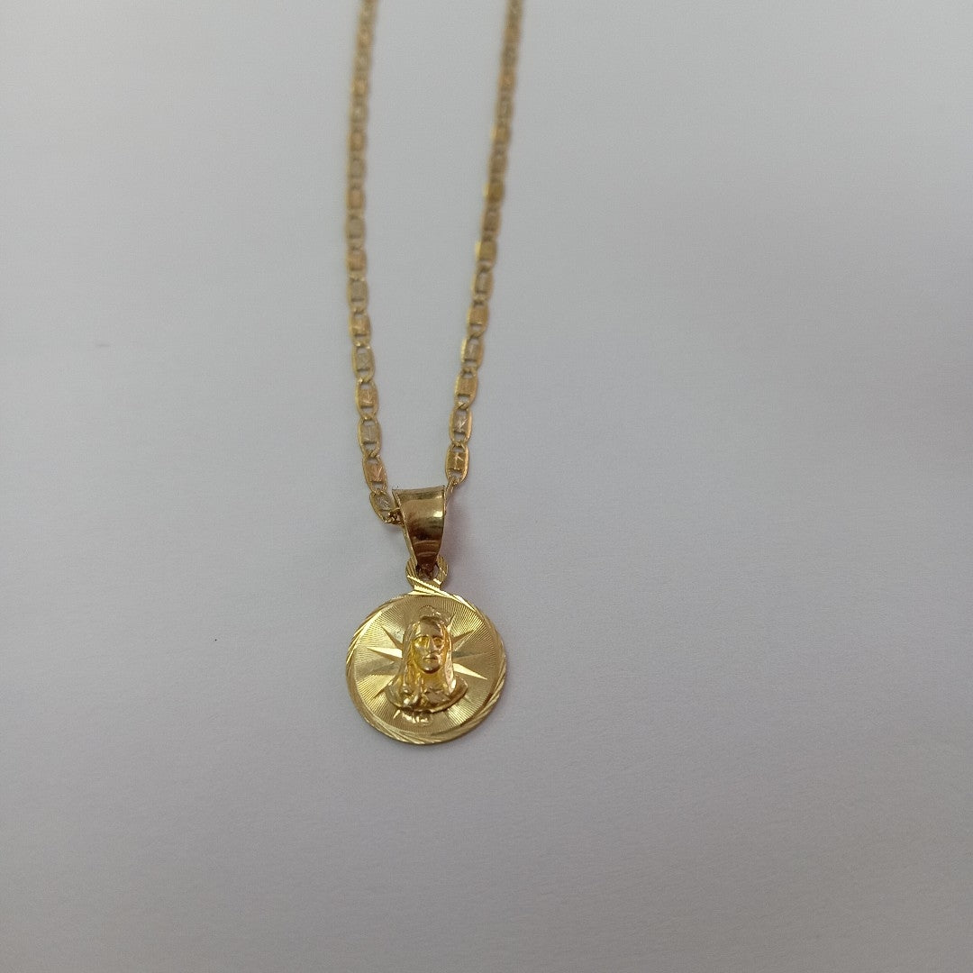 CADENA, MEDALLA RELIGIOSA. ORO. 10 K 2 GRMS (SEMINUEVO)