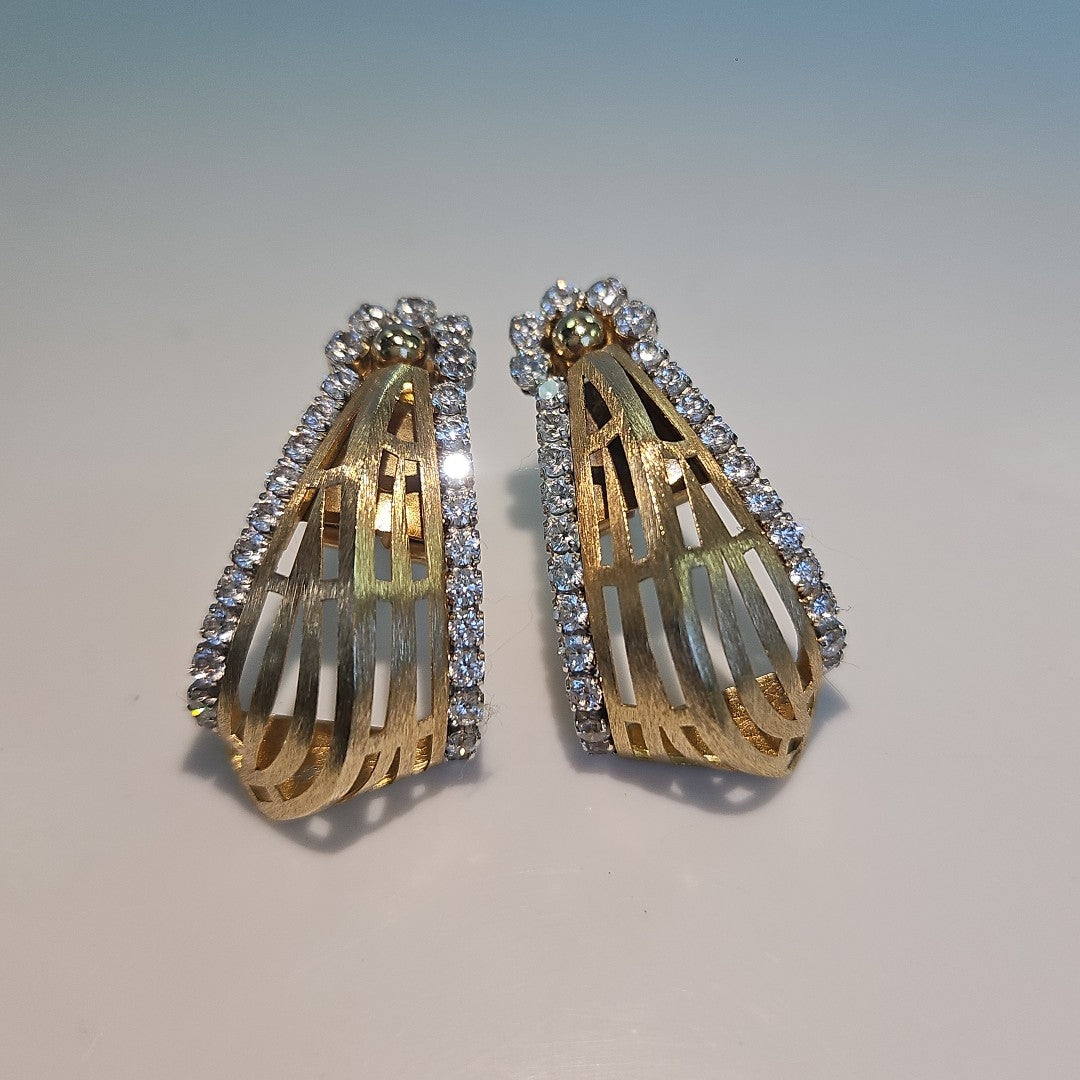 ARETES PAR. ORO, ORO BLANCO. 14 K 6.6 GRMS (SEMINUEVO)