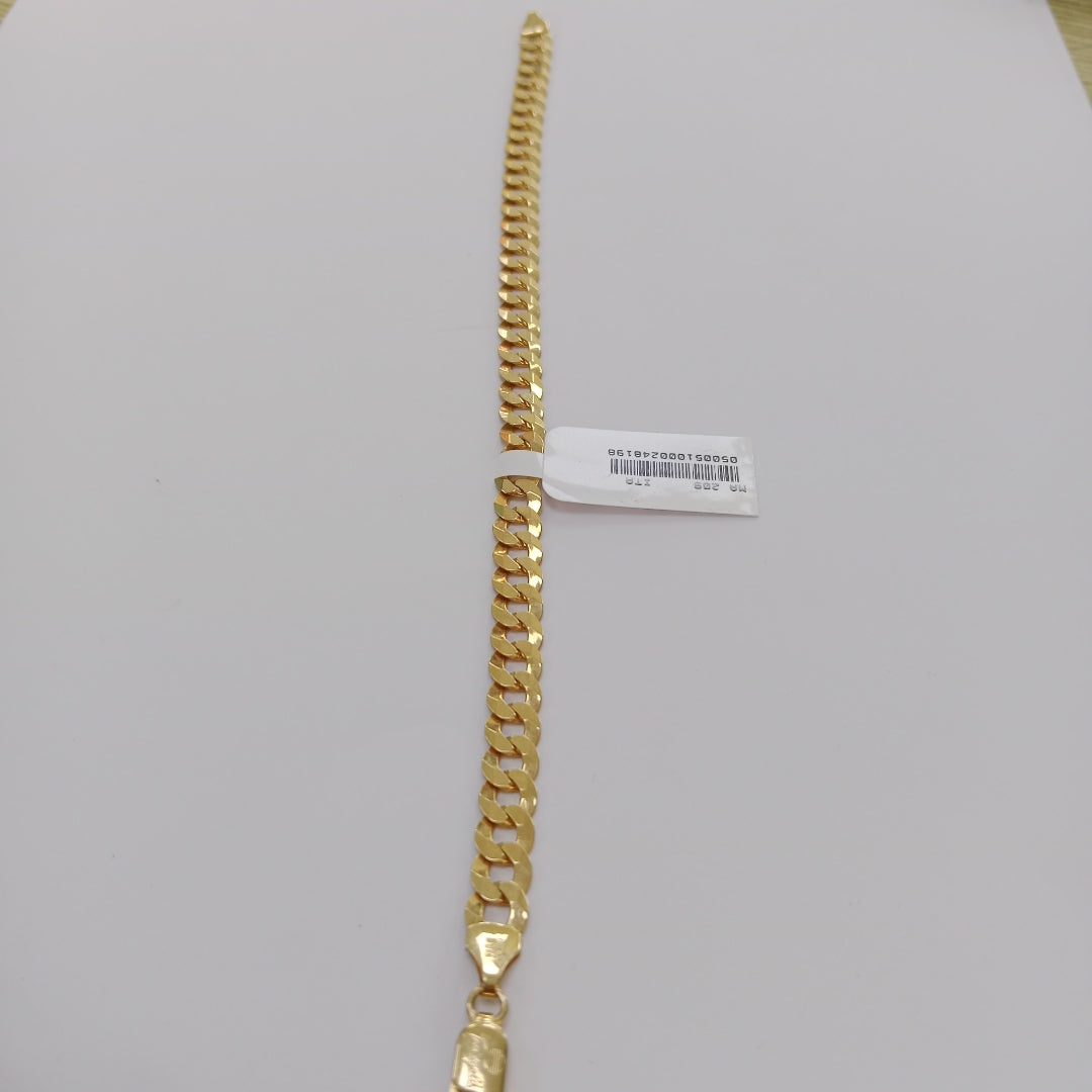 PULSERAS CABALLERO BARBADA AMARILLA ORO 14K 10.9 (NUEVO)