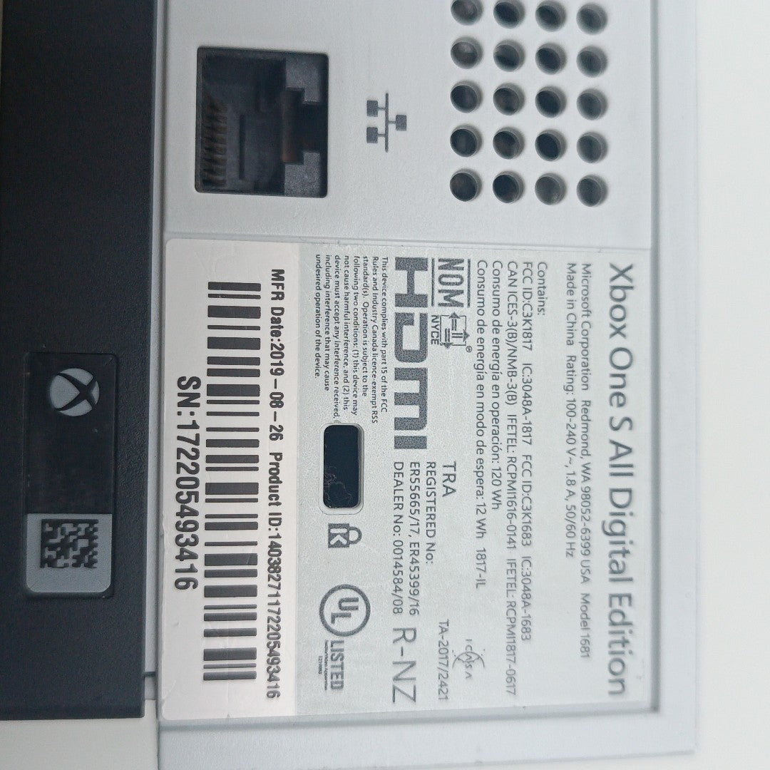 CONSOLA DE VIDEOJUEGO MICROSOFT XBOX ONE S ALL DIGITAL (SEMINUEVO)
