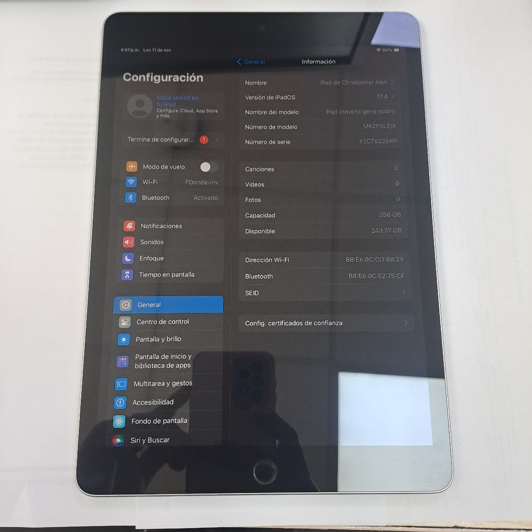 TABLETA APPLE IPAD 9 A2602 (SEMINUEVO)