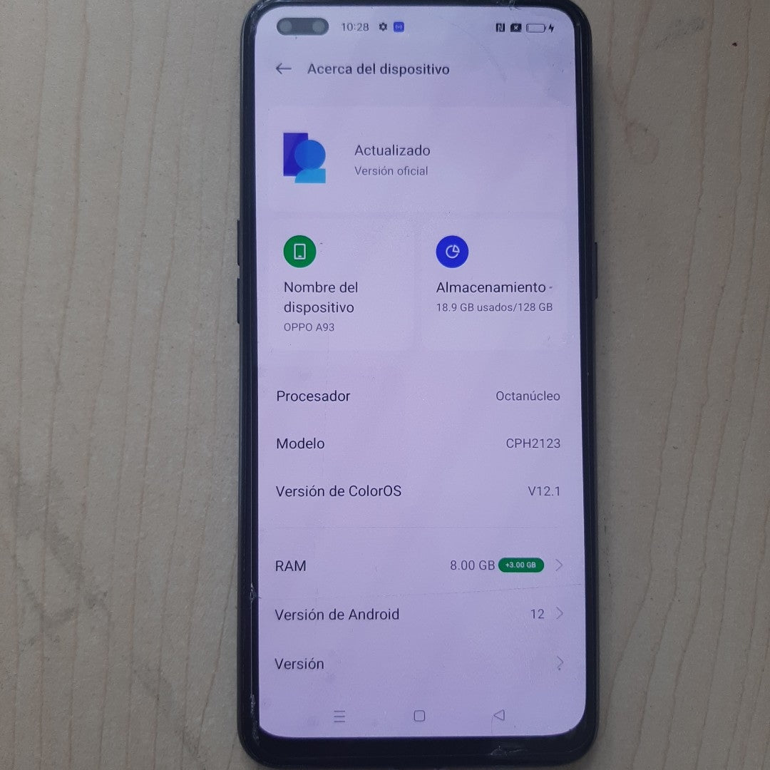 CELULAR OPPO A93 CPH2123 128 GB 8 GB RAM (SEMINUEVO)