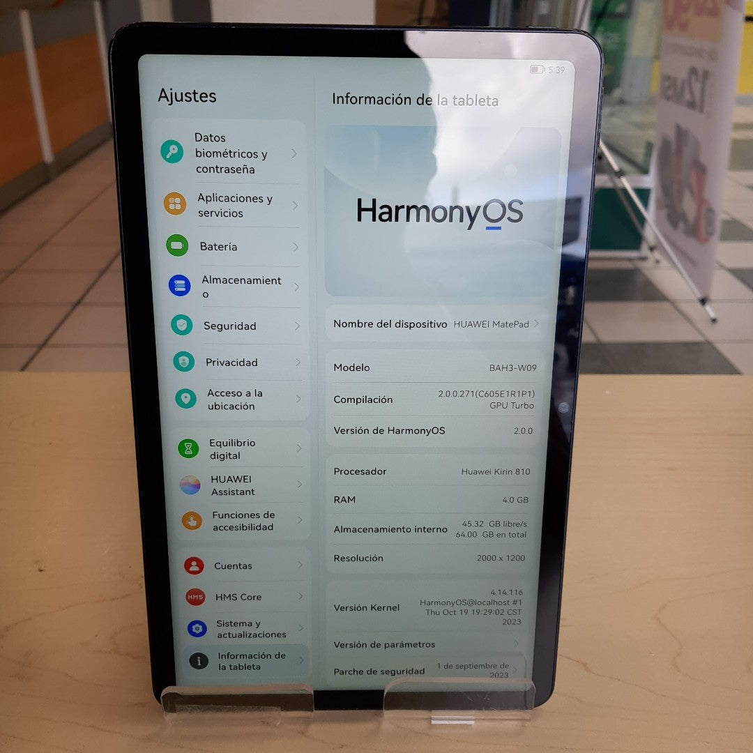 TABLETA HUAWEI MATEPAD 10.4 BAH3-W09 64 GB 4 GB RAM (SEMINUEVO)