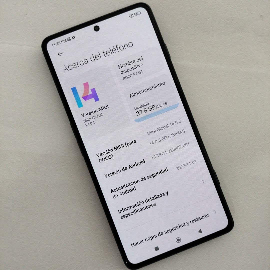 CELULAR XIAOMI POCO F4 GT 21121210G 256 GB 12 GB RAM (SEMINUEVO)