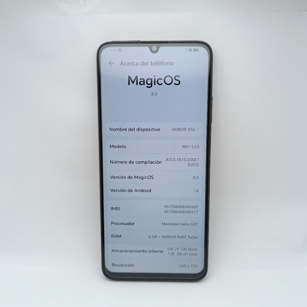 CELULAR HONOR X7A RKY-LX3 128 GB 6 GB RAM (SEMINUEVO)