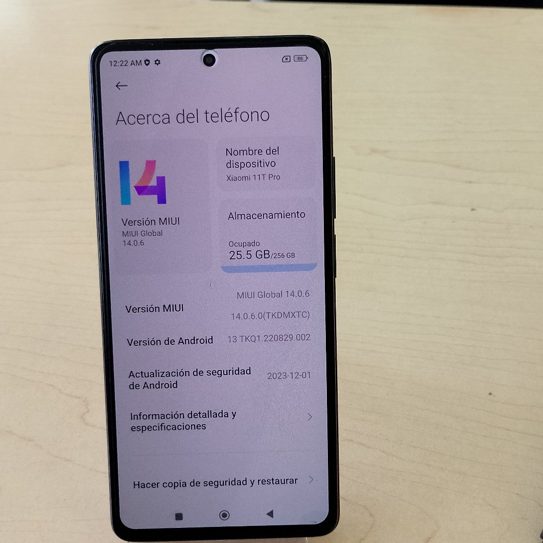 CELULAR XIAOMI 11T PRO 2107113SG 256 GB 8 GB RAM (SEMINUEVO)