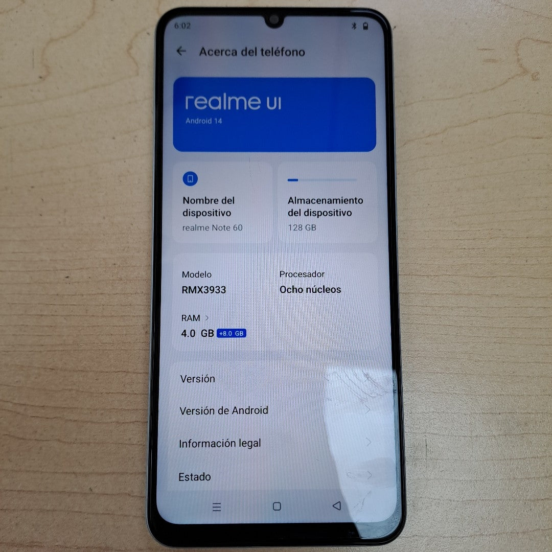 CELULAR REALME REALME NOTE 60-RMX3933(2023) 128 GB 4 GB RAM (SEMINUEVO)