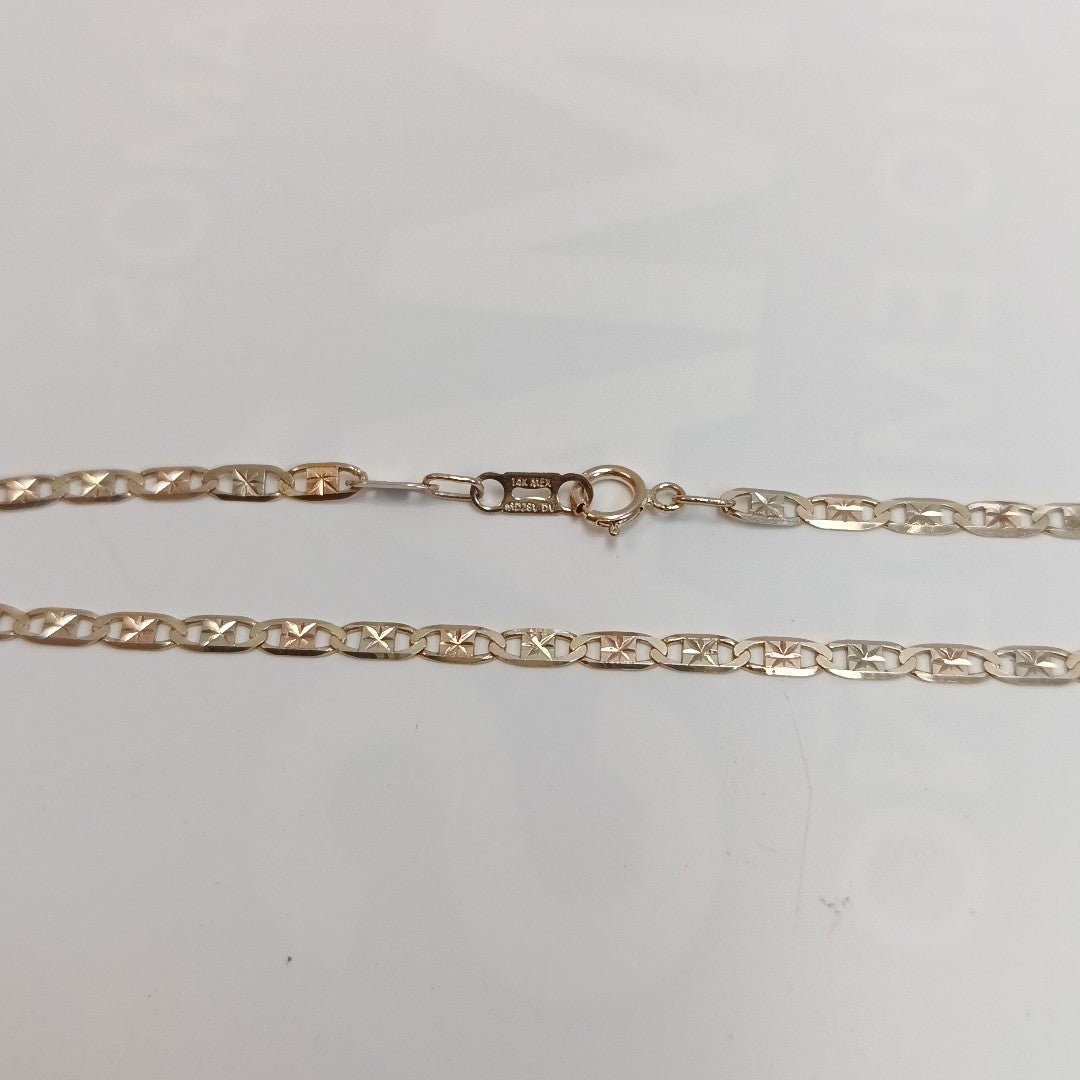 CADENA. ORO COMBINADO. 14 K 4.4 GRMS (SEMINUEVO)