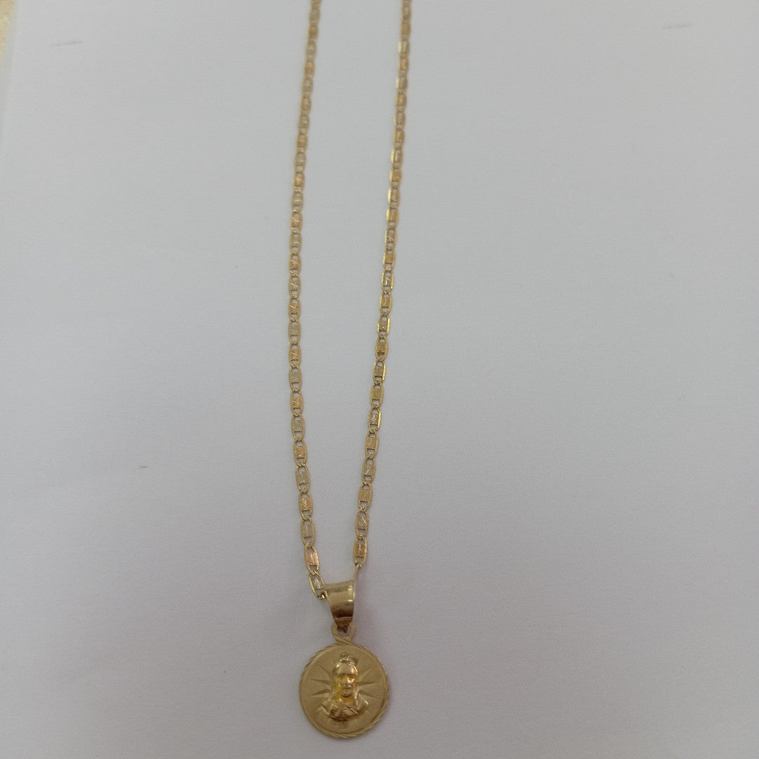 CADENA, MEDALLA RELIGIOSA. ORO. 10 K 2 GRMS (SEMINUEVO)