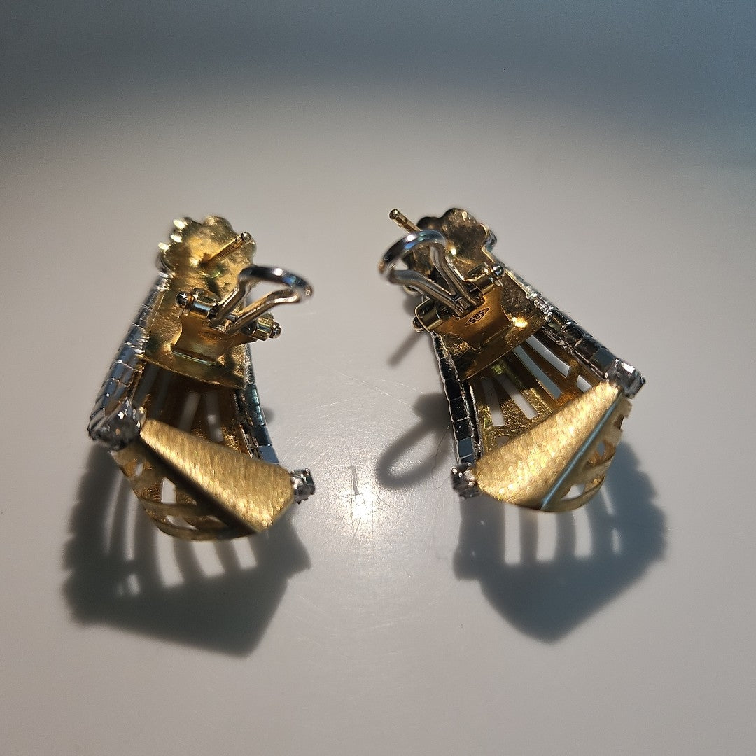 ARETES PAR. ORO, ORO BLANCO. 14 K 6.6 GRMS (SEMINUEVO)