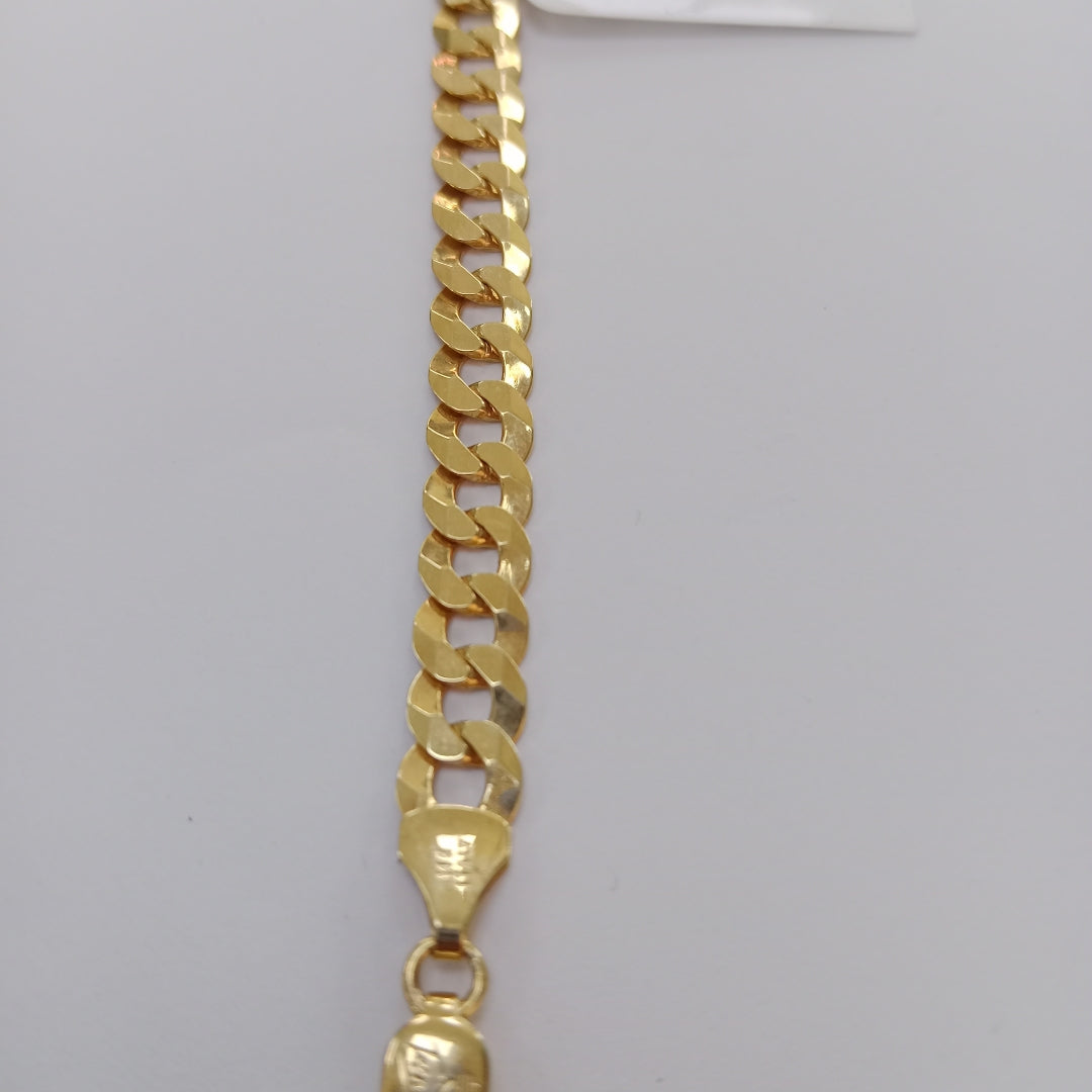 PULSERAS CABALLERO BARBADA AMARILLA ORO 14K 10.9 (NUEVO)