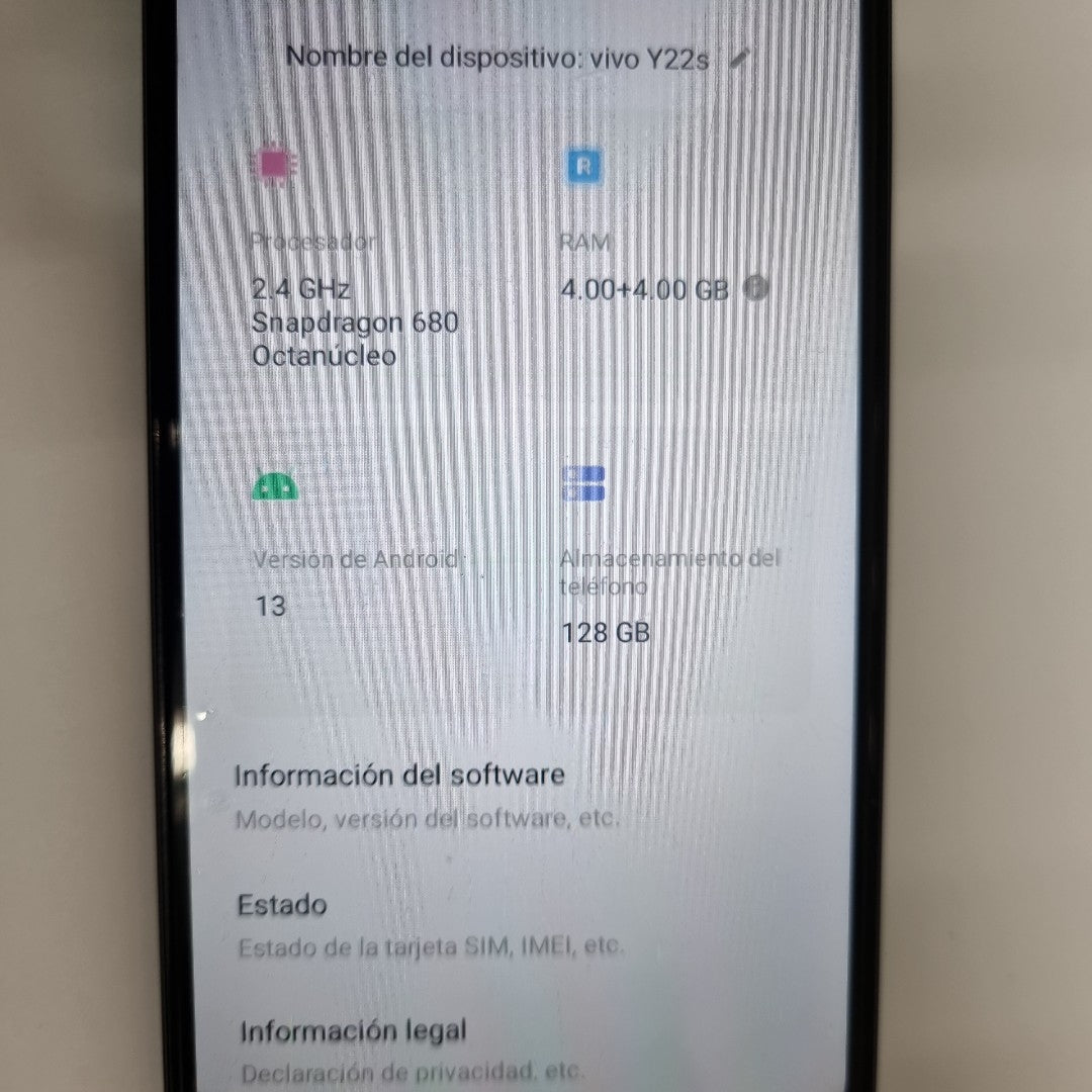 CELULAR VIVO Y22S V2206 (SEMINUEVO)