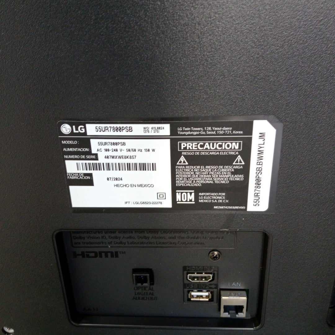 PANTALLA LG 55UR7800PSB (2024) 55" LED 4K (SEMINUEVO)