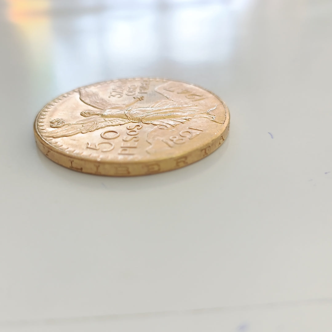 K1 41,60 GRMS - DTO. 0,00 GRMS - 21 K - AVALÚO 71884,80 * IDENTIFICACIÓN MONEDA NOMINATIVA * MONEDAS PESOS 50 PESOS (SEMINUEVO)