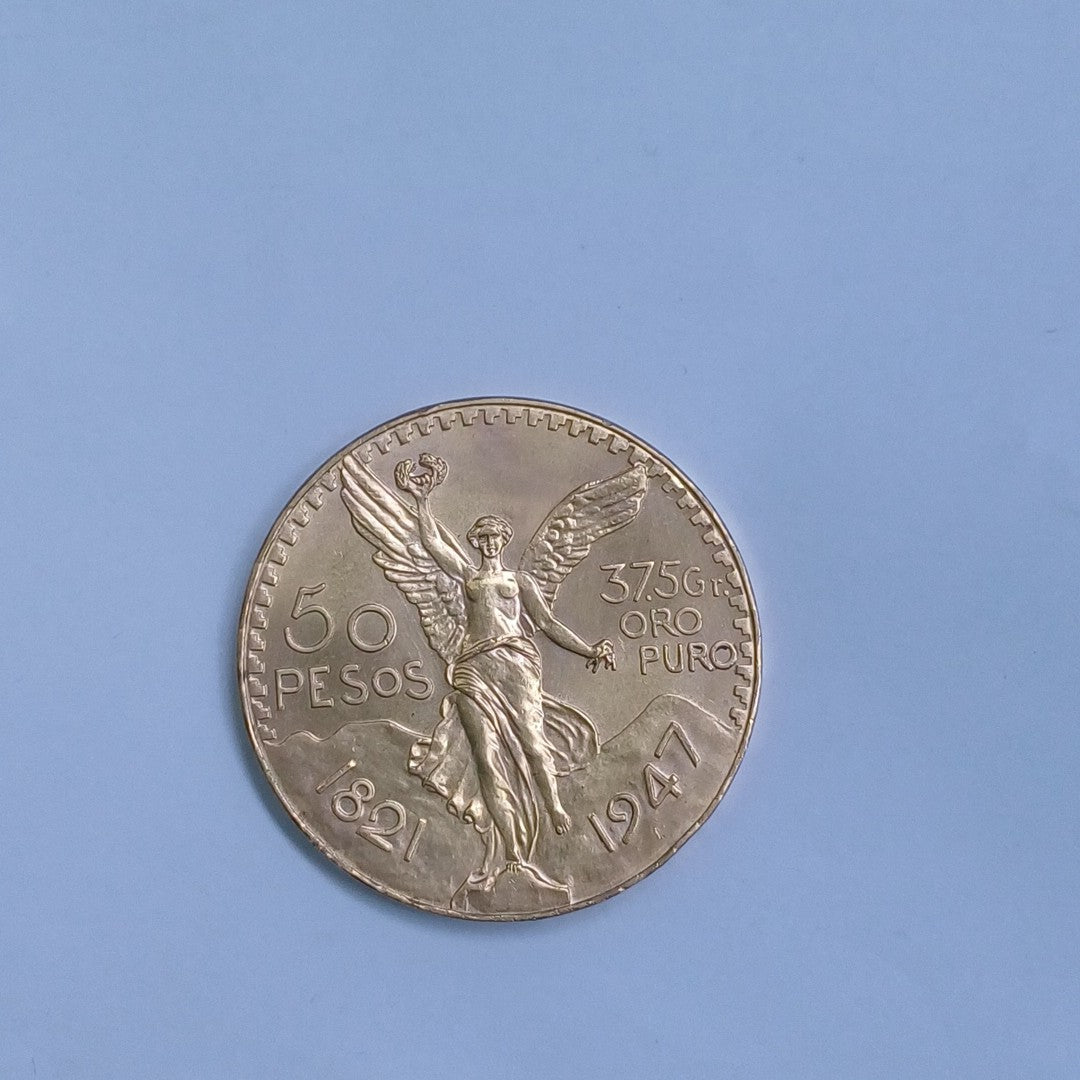 K1 41.6 GRMS - DESC. 0 GRAMOS - 21 K - AVALÚO 61776 * * IDENTIFICACIÓN MONEDA NOMINATIVA. * MONEDAS PESOS 50 PE (SEMINUEVO)