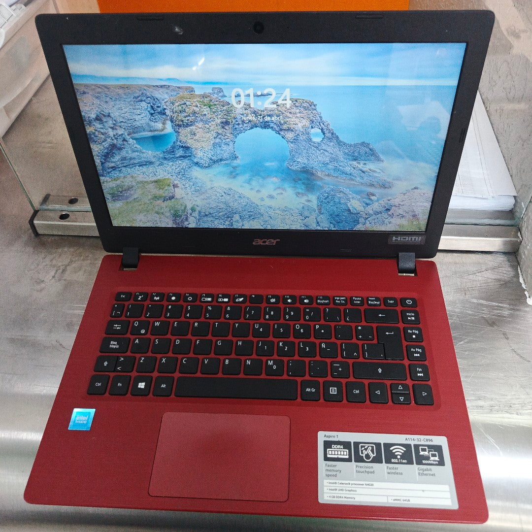 LAPTOP ACER ASPIRE 1 A114-32-C896 (2021) 64 GB SSD 4 GB RAM (SEMINUEVO)