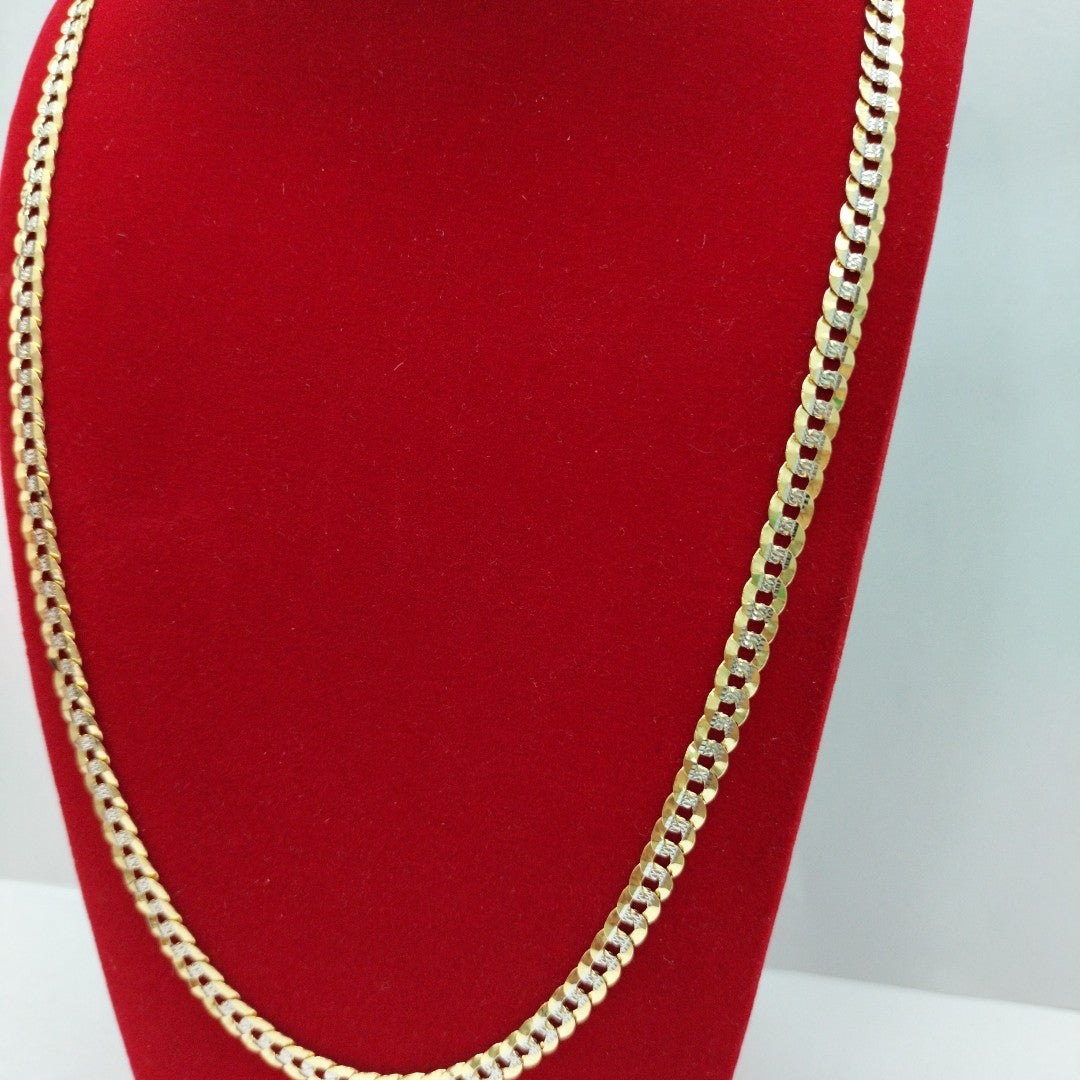 CADENAS BARBADA DIAMANTADA ORO 14K 17 (NUEVO)