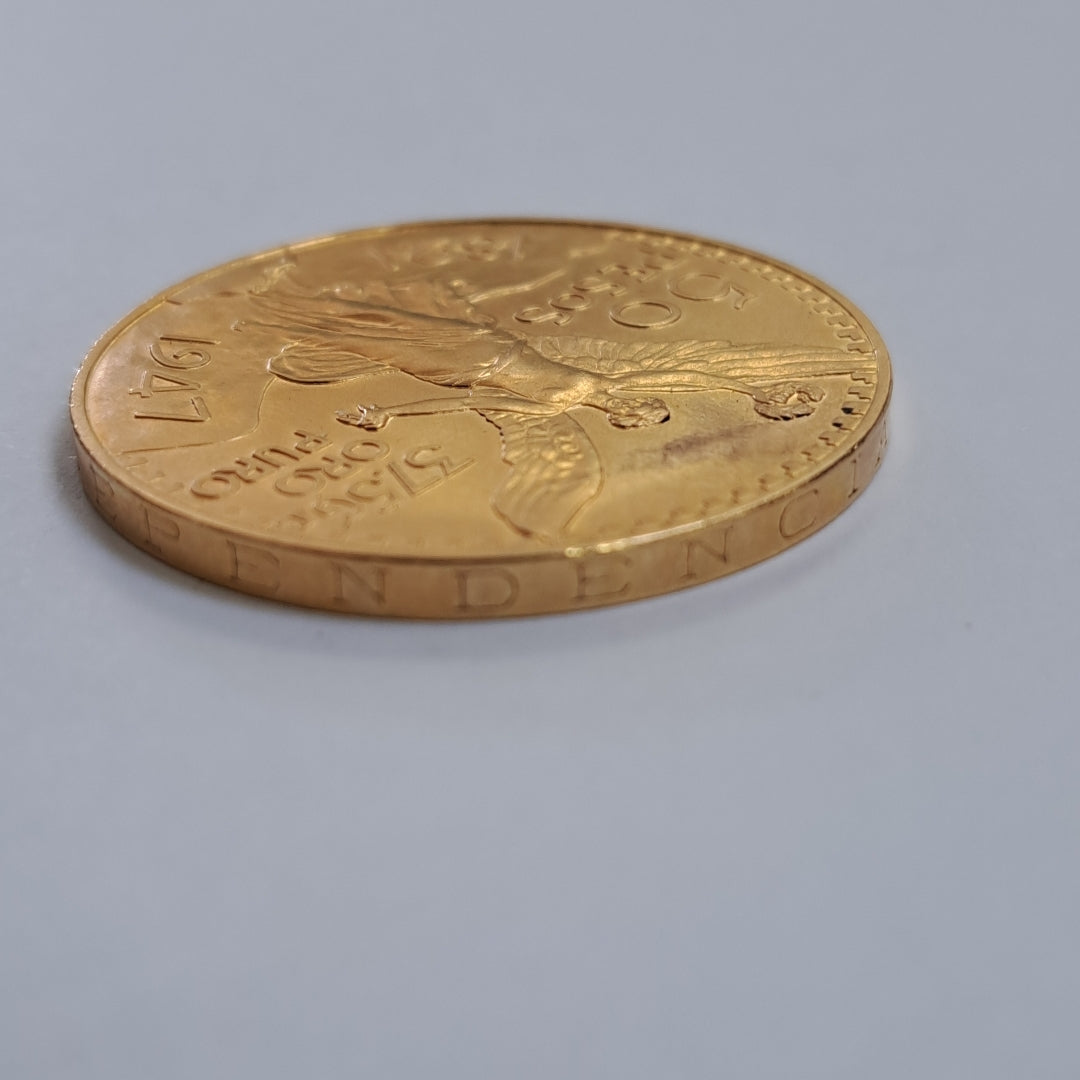 K1 41,60 GRMS - DTO. 0,00 GRMS - 21 K - AVALÚO 79372,80 * IDENTIFICACIÓN MONEDA NOMINATIVA * MONEDAS PESOS 50 PESOS (SEMINUEVO)