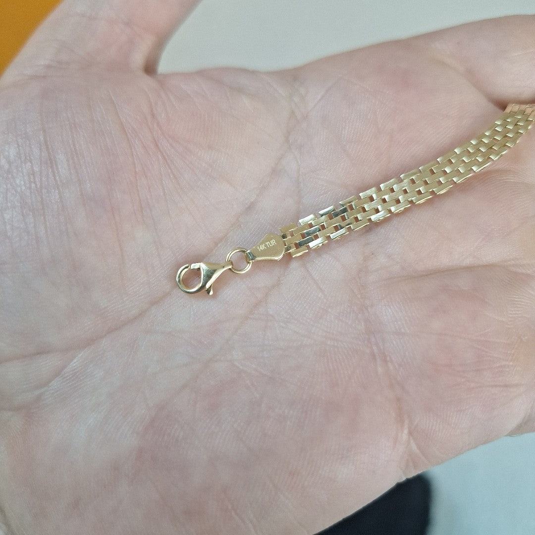 PULSERAS CABALLERO ORO 14K 7 (NUEVO)