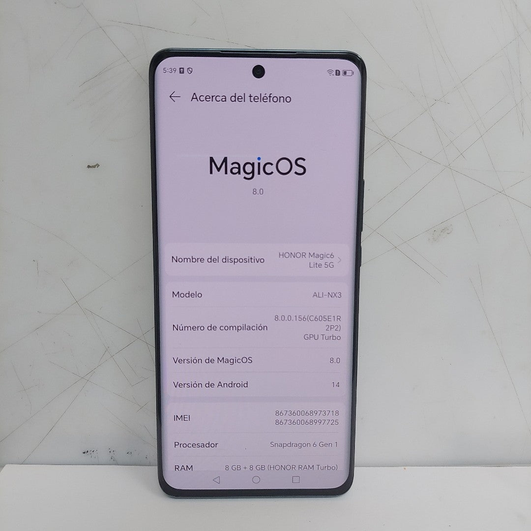 CELULAR HONOR MAGIC6 LITE 5G ALI-NX3 (2023) 256 GB 8 GB RAM (SEMINUEVO)