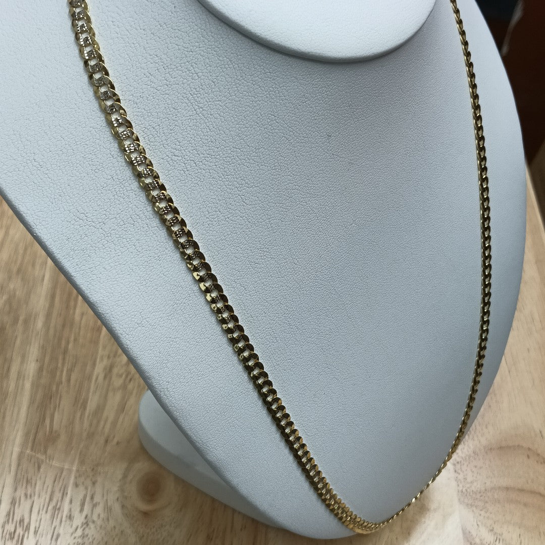 CADENAS BARBADA DIAMANTADA ORO 14K 17 (NUEVO)