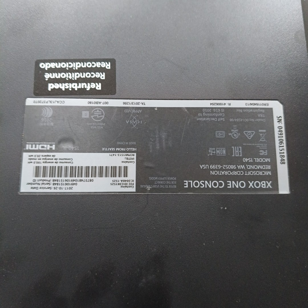 CONSOLA DE VIDEOJUEGO MICROSOFT XBOX ONE 1 TB (SEMINUEVO)