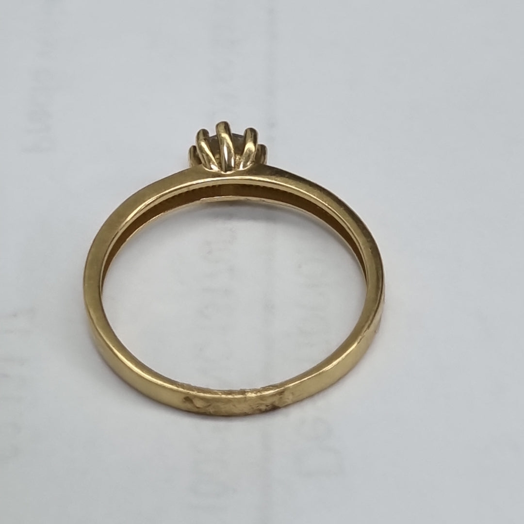 10024ANC00075B875 FRD6 SOLITARIO DE 8 UÑAS CON CIRCONIAS ORO 14K 2.1GRS (NUEVO)