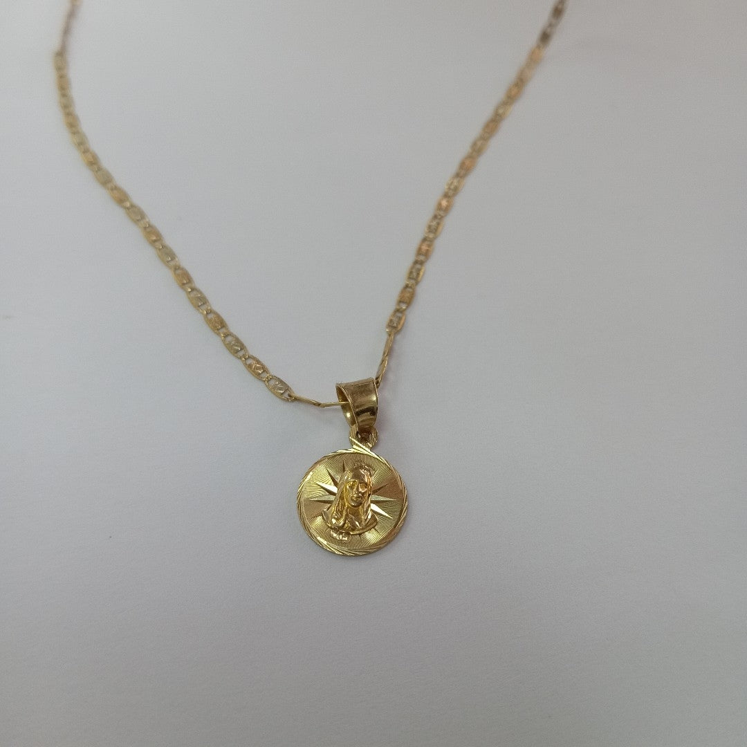 CADENA, MEDALLA RELIGIOSA. ORO. 10 K 2 GRMS (SEMINUEVO)