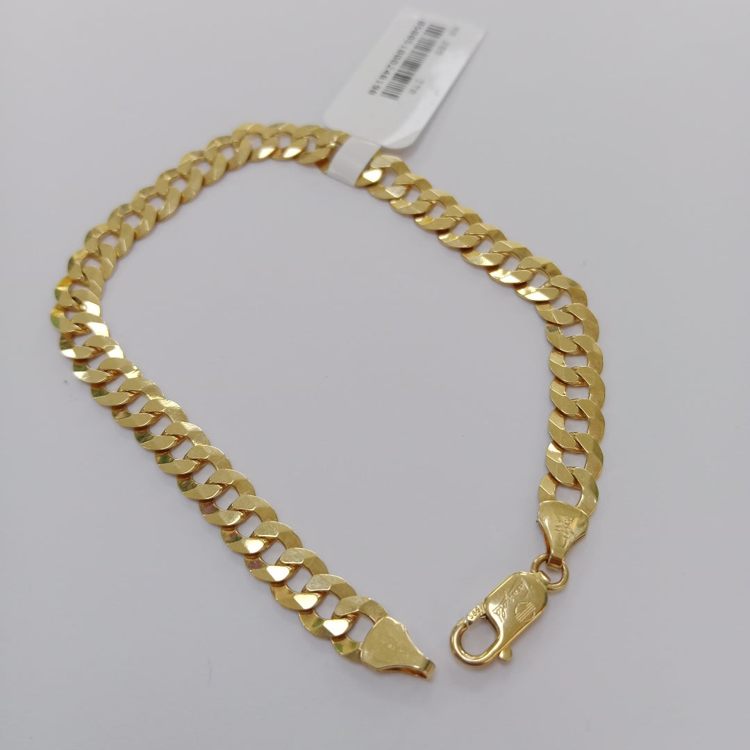 PULSERAS CABALLERO BARBADA AMARILLA ORO 14K 10.9 (NUEVO)