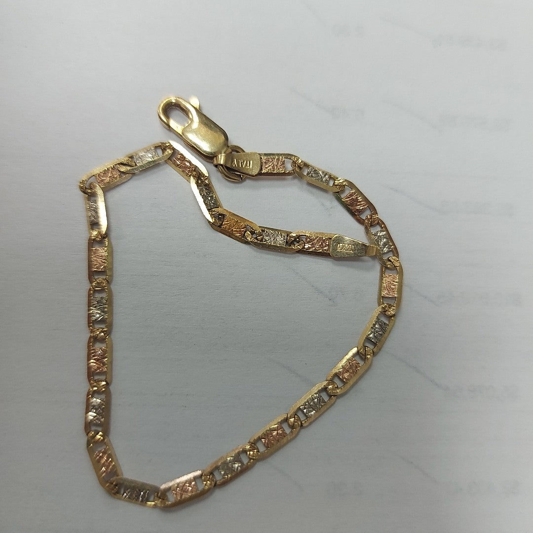 PULSERA. ORO, ORO COMBINADO. 14 K 3.3 GRMS (SEMINUEVO)