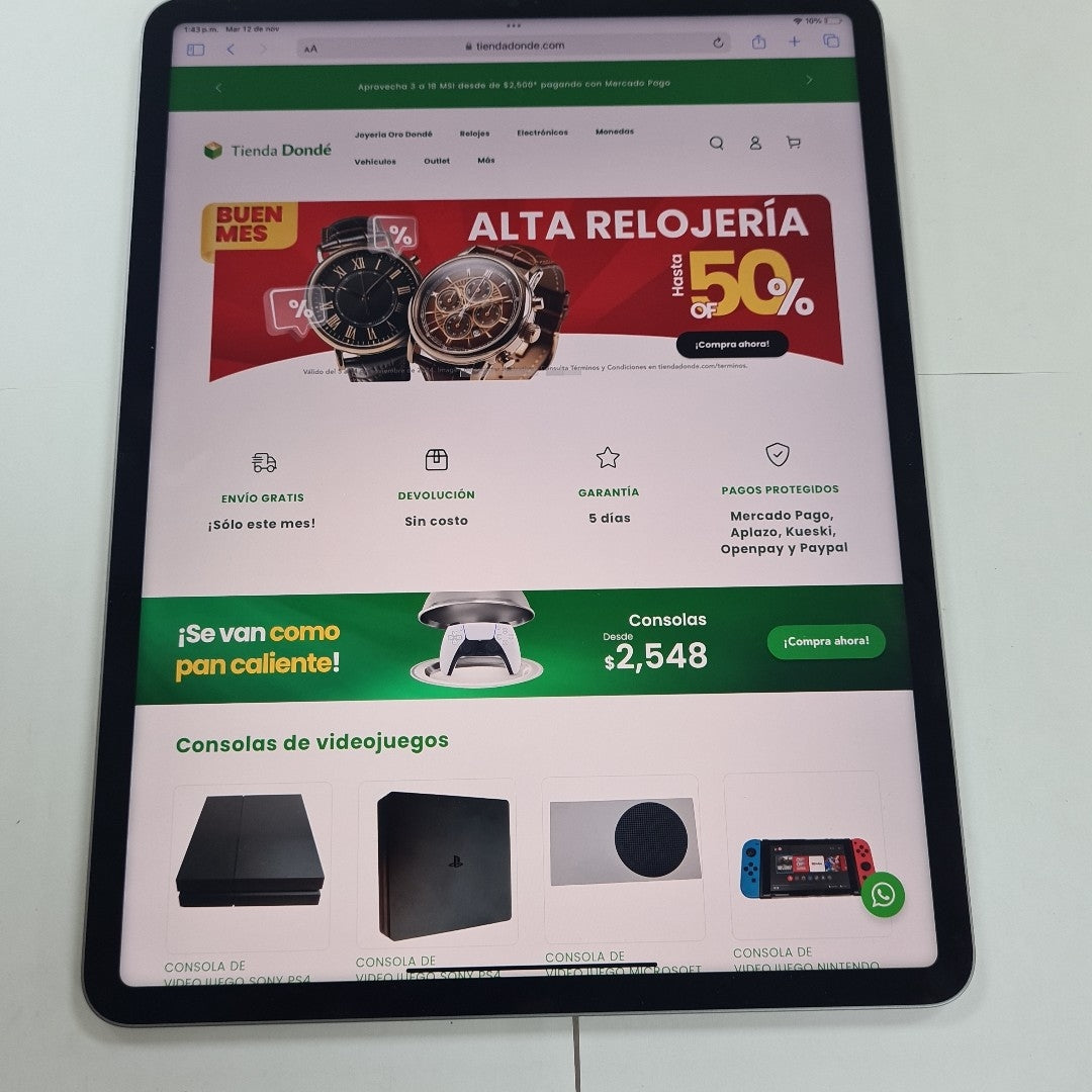 TABLETA APPLE IPAD PRO 6 12.9" A2436 (SEMINUEVO)
