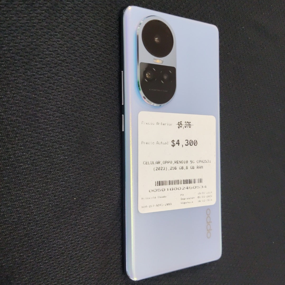 CELULAR OPPO RENO10 5G CPH2531 (2023) (SEMINUEVO)