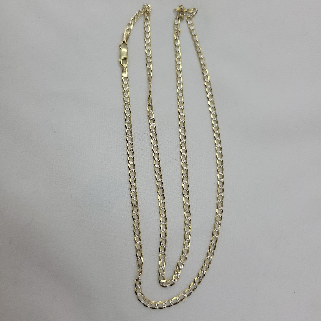 CADENAS BARBADA DIAMANTADA ORO 14K 4.4 (NUEVO)