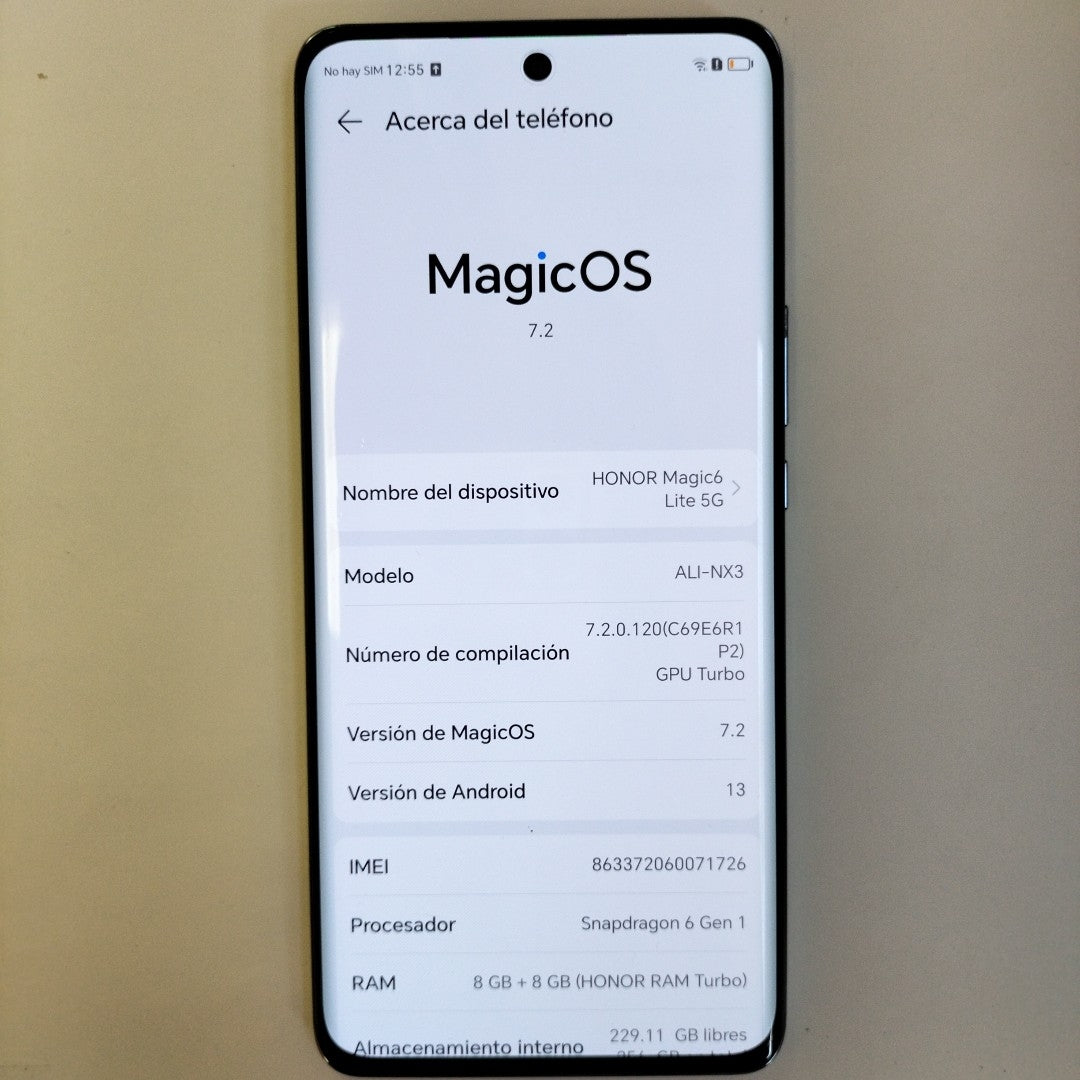 CELULAR HONOR MAGIC6 LITE 5G ALI-NX3 (2023) 256 GB 8 GB RAM (SEMINUEVO)
