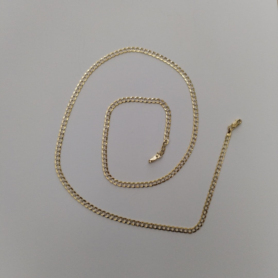 CADENAS BARBADA DIAMANTADA ORO 14K 6.5 (NUEVO)