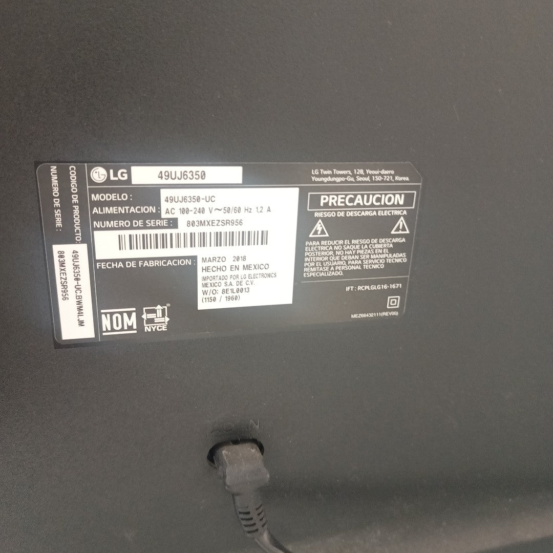 PANTALLA LG 49UJ6350 (2018) 49" LED 4K (SEMINUEVO)