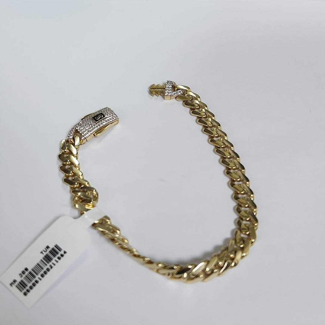 PULSERA CABALLERO MONACO ORO 10K 9.6 (NUEVO)