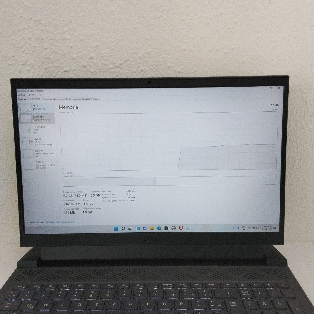 LAPTOP DELL G15 5520 (2022) 512 GB SSD 16 GB RAM (SEMINUEVO)