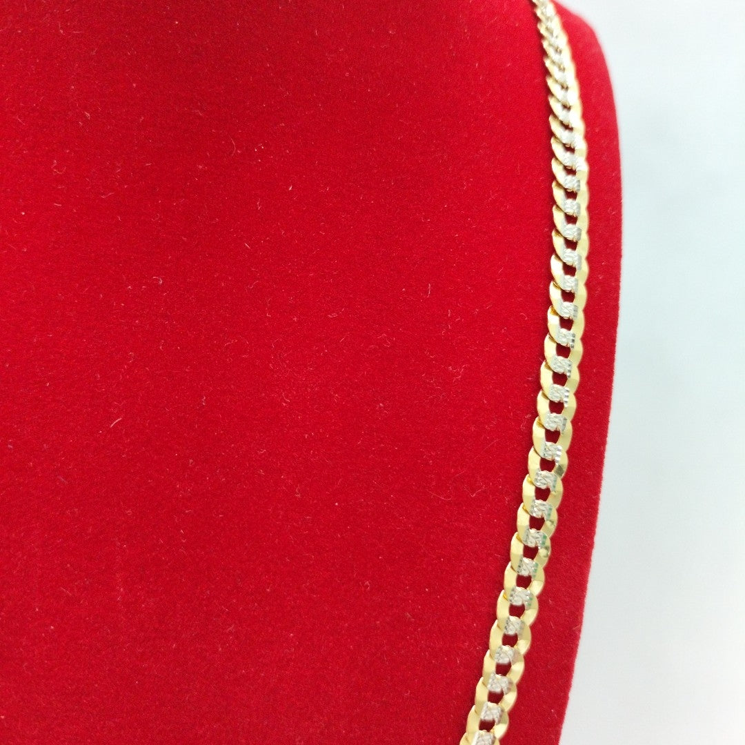 CADENAS BARBADA DIAMANTADA ORO 14K 17 (NUEVO)