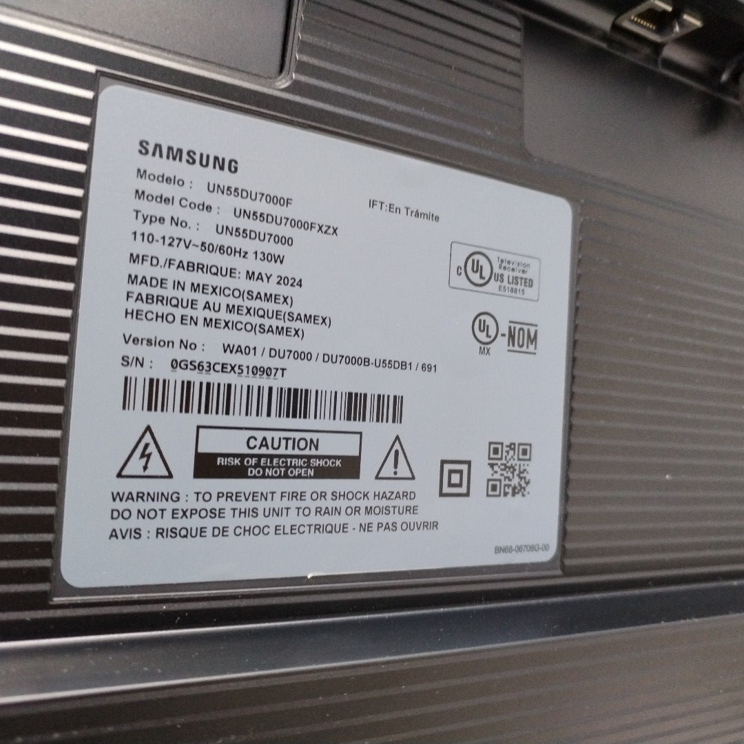 PANTALLA SAMSUNG UN55DU7000F (2024) 55" LED 4K (SEMINUEVO)