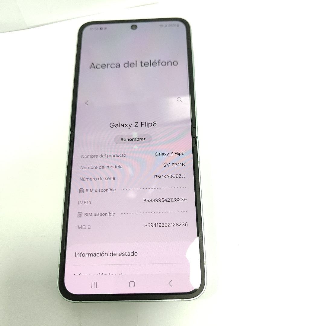 CELULAR SAMSUNG GALAXY Z FLIP6 SM-F741B (2024) 256 GB 12 GB RAM (SEMINUEVO)