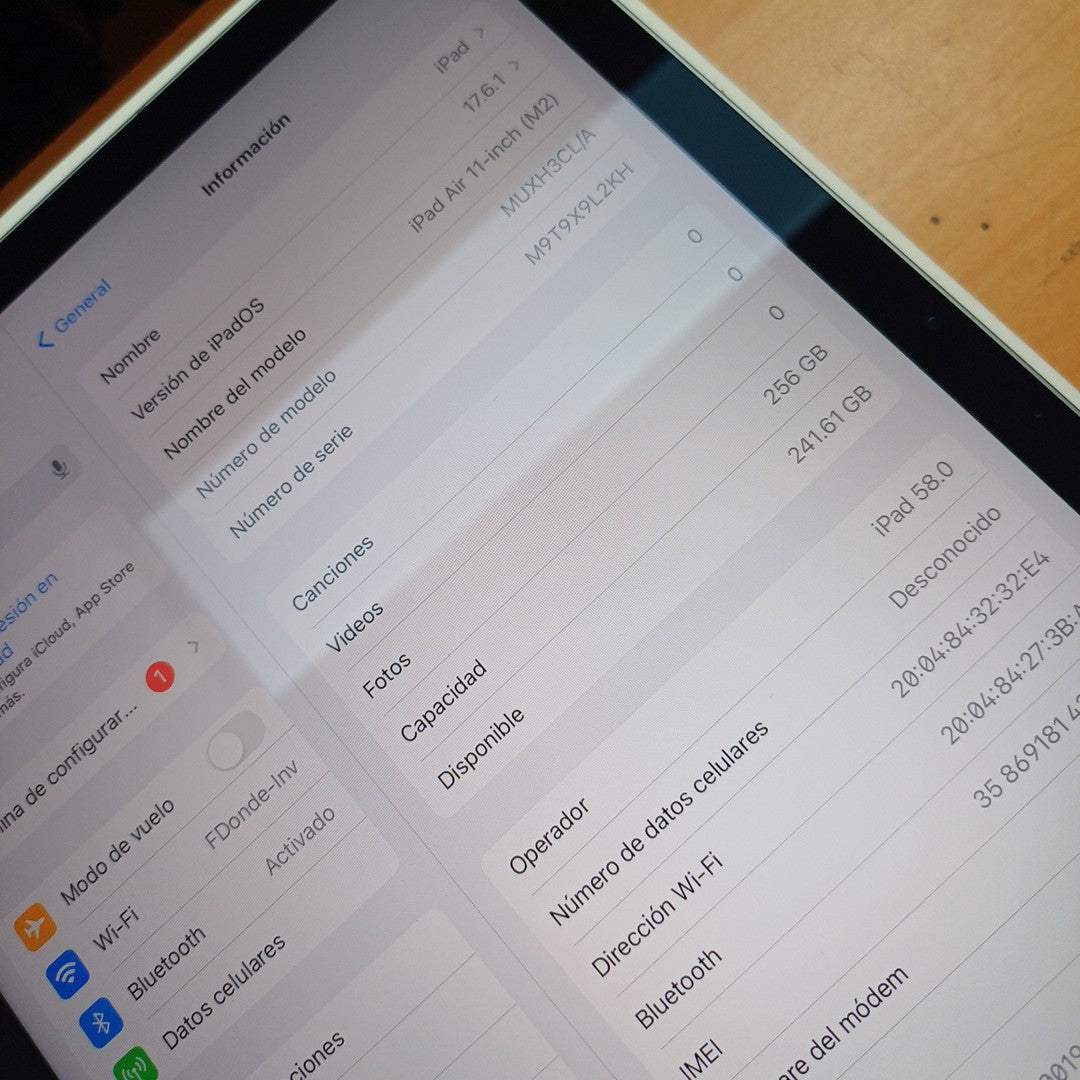 TABLETA APPLE IPAD AIR (M2) 11" A2903 (2024) 256 GB 8 GB RAM (SEMINUEVO)