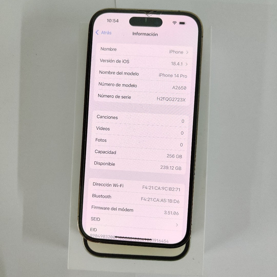 CELULAR APPLE IPHONE 14 PRO A2650 256 GB 6 GB RAM (SEMINUEVO)